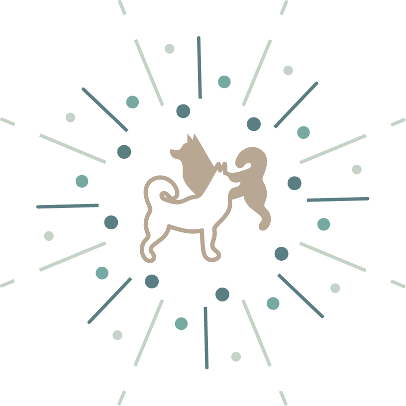 icone avec deux chiens en contraste